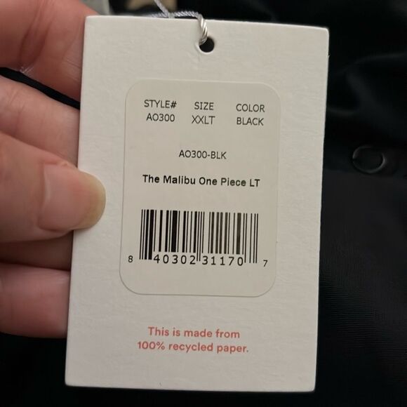 Andie The Malibu One Piece LT Swimsuit Black plus size XXL tall NWT long torso - Picture 7 of 8